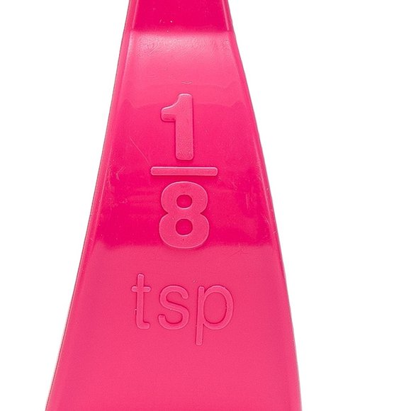 Tupperware 1/8 TSP Measuring Spoon Pink Embossed Curved 6146 Replacement Part - Picture 2 of 3